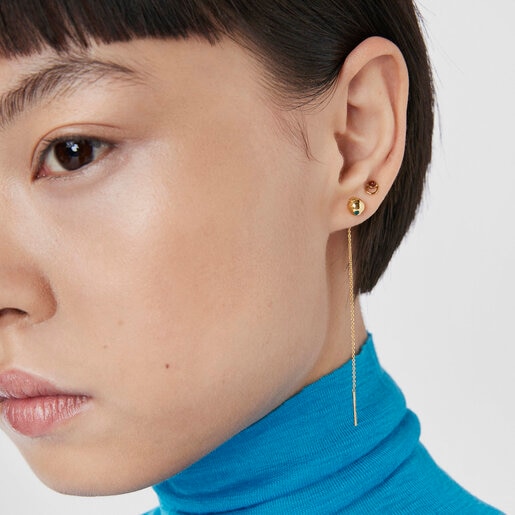 Gold-colored IP steel and carnelian Plump Piercing