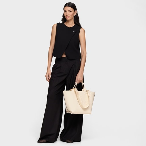 Capazo mediano beige TOUS La Rue New