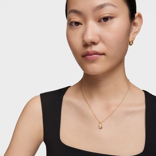 Silver vermeil Areia Necklace with multicolored gemstones