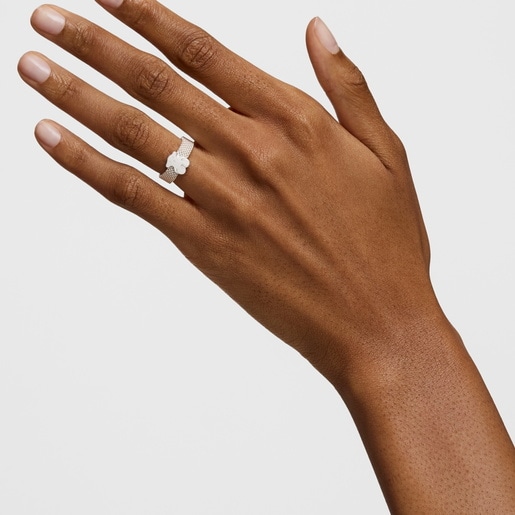 Silver TOUS Mesh Ring