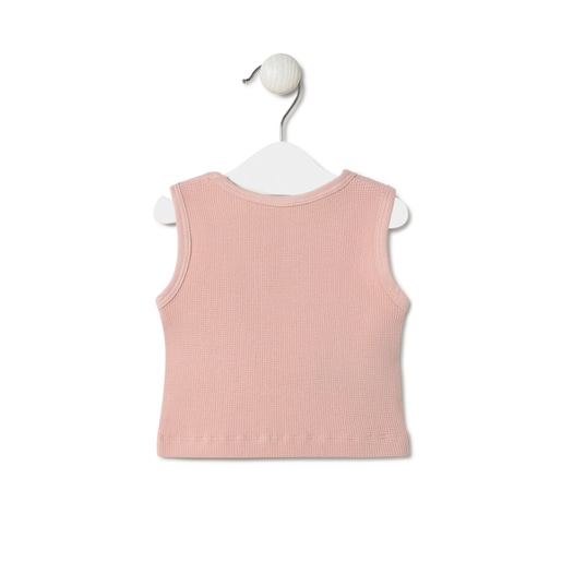 Sleeveless baby t-shirt in Classic pink