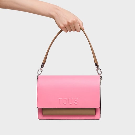 Medium pink and earth-colored Crossbody bag Audree Saffiano