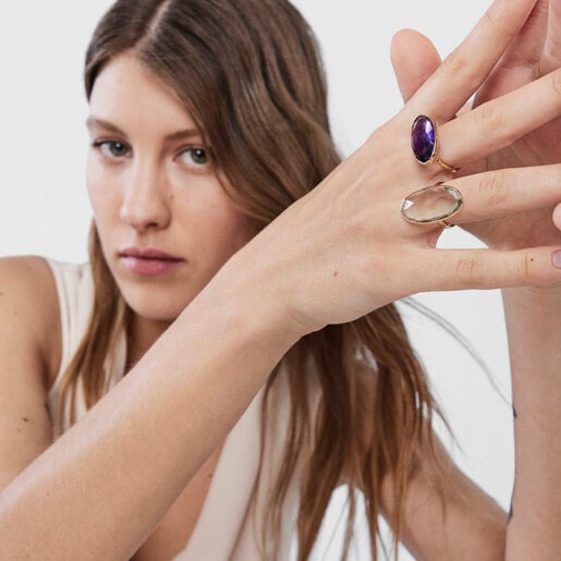 Gold Luz Ring with Amethyst