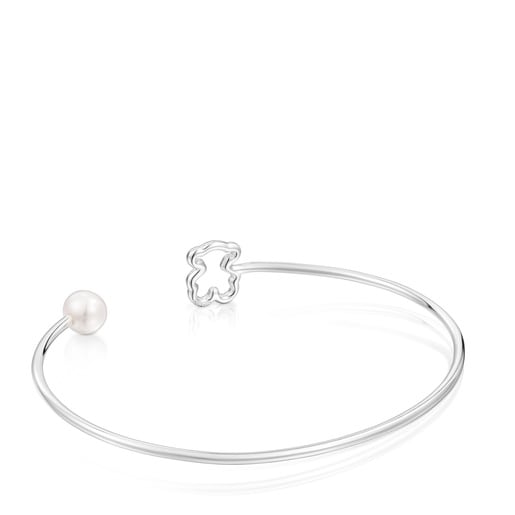 Silver Bangle with cultured pearl New Silueta