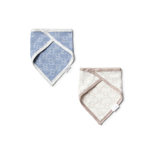 Set of 2 baby bandanas in Icon blue