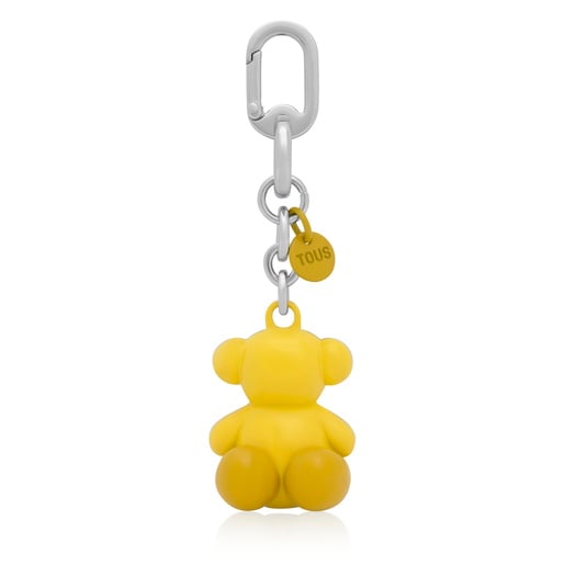 Llavero metal amarillo oscuro y plata Bold Bear