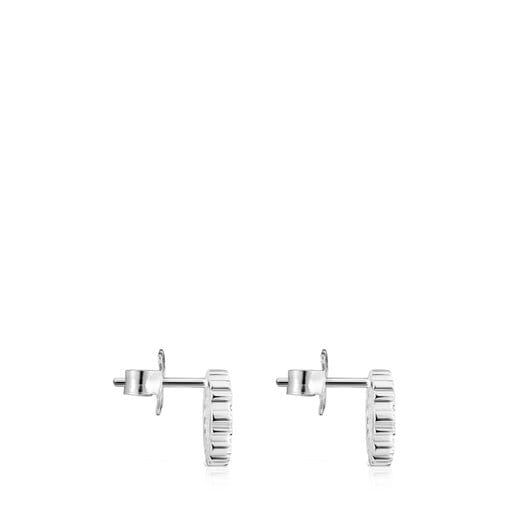 Small Silver Straight disc Earrings | TOUS