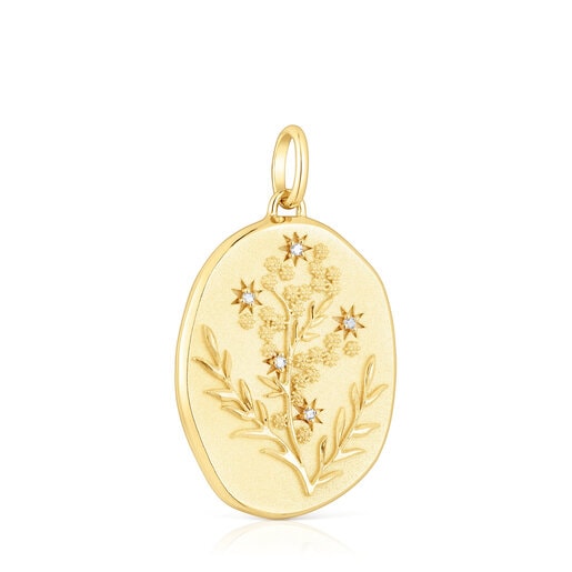 Pendente in argento vermeil e diamanti Women Day