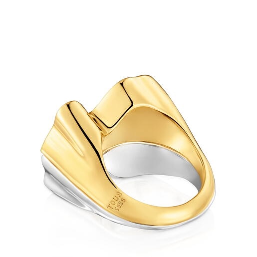 مجموعة خواتم مُرصّعة بحلية على شكل دبدوب بدرجتَي لون من تشكيلة TOUS 1954