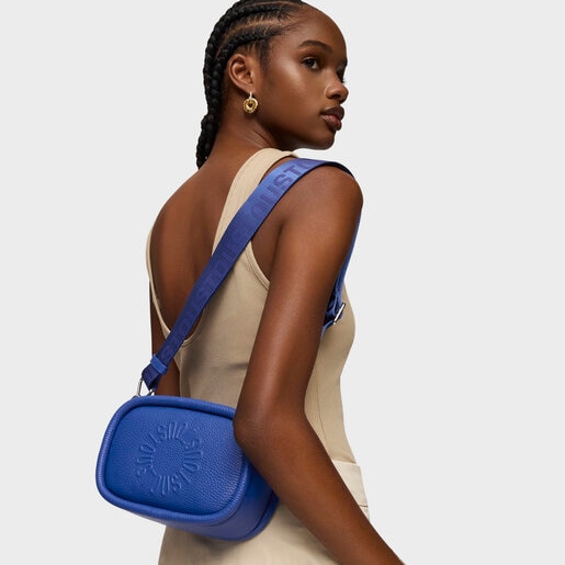 Electric blue leather Crossbody reporter bag TOUS Miranda