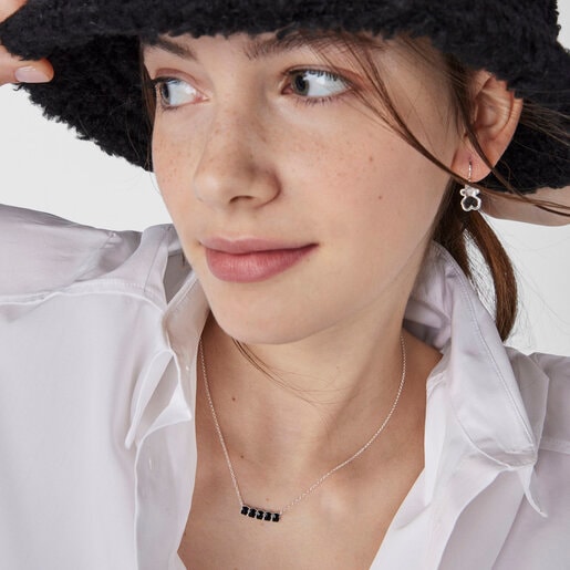 Collar Mini Onix - Color de Plata con Ónix