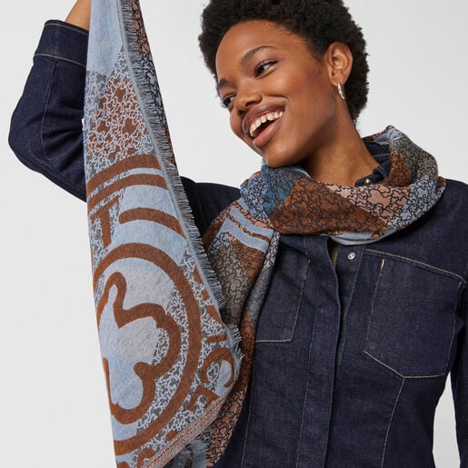 Multi-colored jacquard Kaos Mini Stamp Foulard