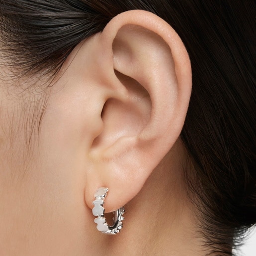 Silver Straight hoop Earrings
