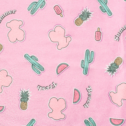 Toalla de playa niña Cactus rosa