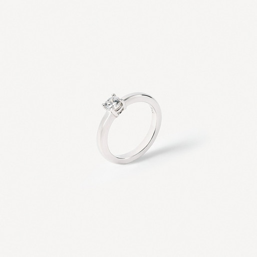 Solitario de oro blanco con diamante TOUS ATELIER