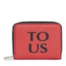 Coral-colored leather TOUS Balloon change purse