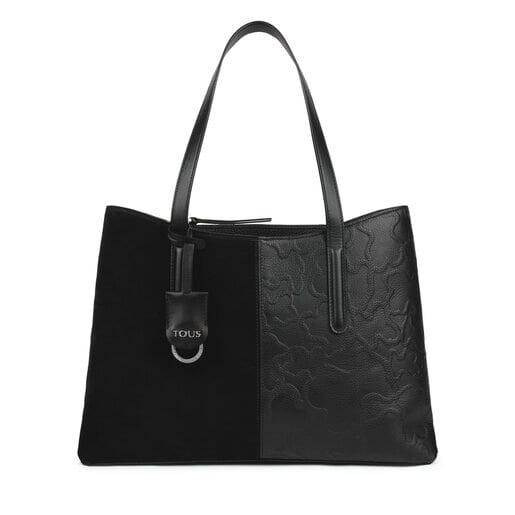 Μεγάλη μαύρη τσάντα για Ψώνια TOUS Icon από Δέρμα
