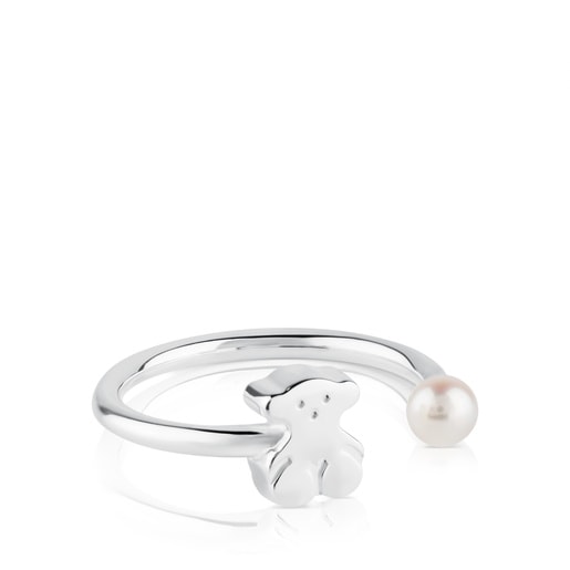 Anillo abierto de plata con perla Sweet Dolls