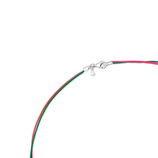 Nylon double necklace with silver TOUS Pride