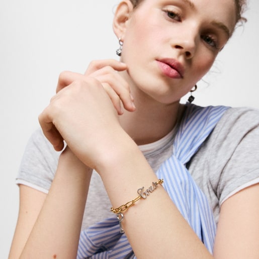 Two-tone steel Chain bracelet with key charm TOUS Charming