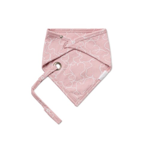 Bandana con porta-chupete de bebé Line Bear rosa
