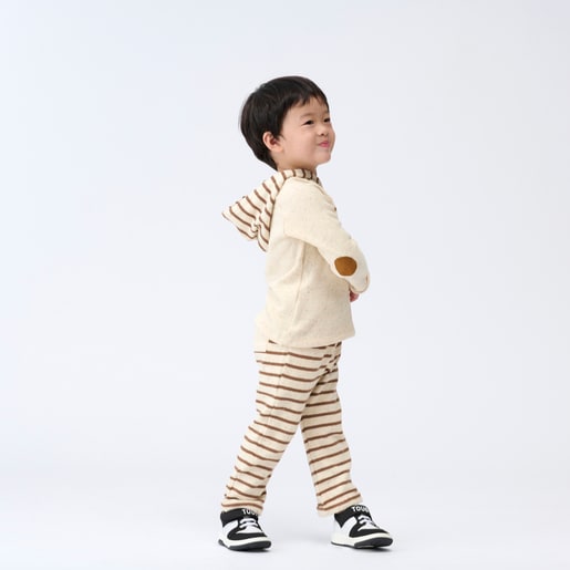 Boys outfit in Brown ecru