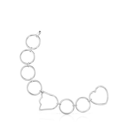 سوار بسلسلة من الفضة مرصّع بحليات من تشكيلة TOUS Straight