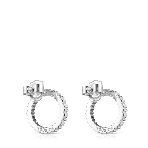 Aretes medianos Straight disco de Plata