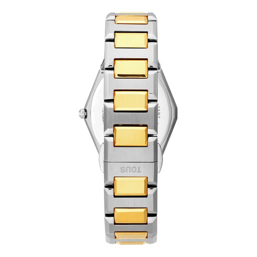 Digital Watch with stainless steel and gold-colored IPG steel bracelet Karat