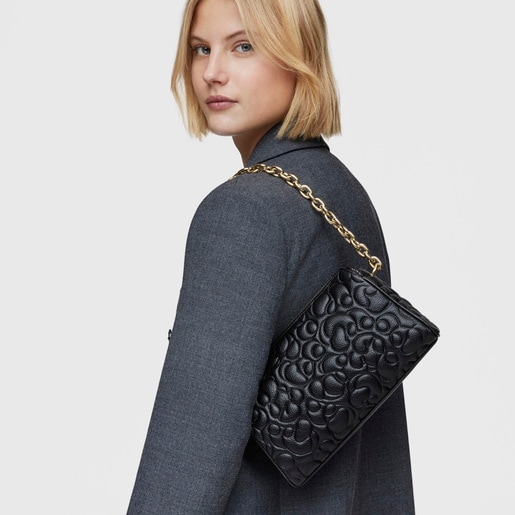 תיק צד TOUS Greta גדול מעור בצבע שחור