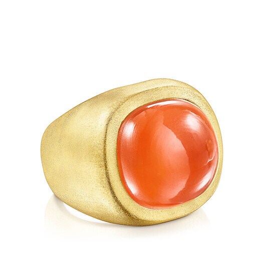 Silver vermeil Nattfall Ring with carnelian | TOUS