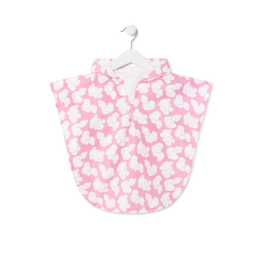 Poncho de praia Aqua cor-de-rosa