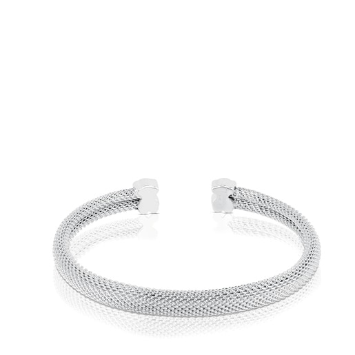Bracelet manchette Mesh en Argent
