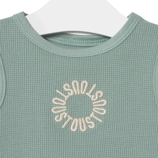 Sleeveless baby t-shirt in Classic mist