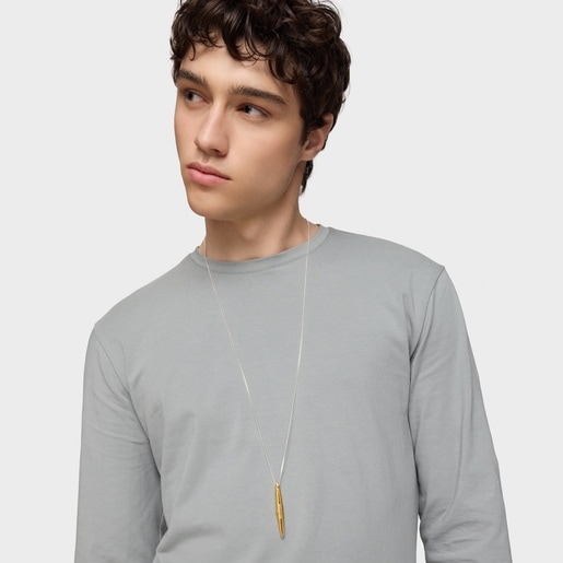 Long silver and silver vermeil Lure Necklace