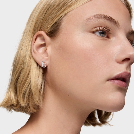 Aretes de plata y cuarzo Camille