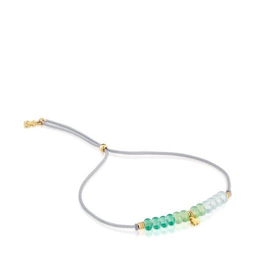Cord Bracelet with gold bear and chalcedony motif TOUS Balloon