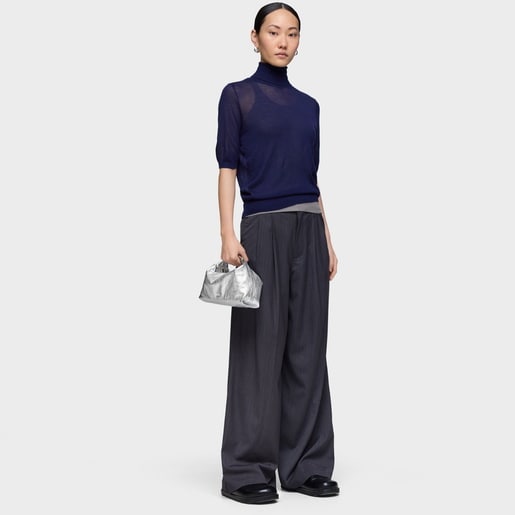 Mini bandolera de piel plata TOUS Hold