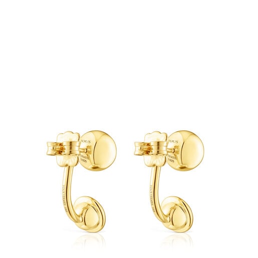 Aretes con baño de oro 18 kt sobre plata y gemas Plump