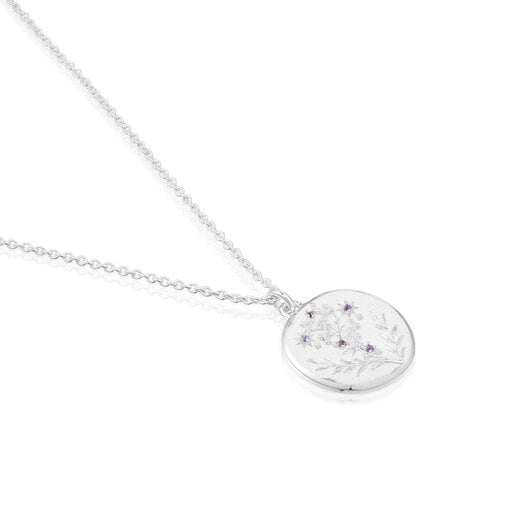 Women Day necklace in silver and amethysts