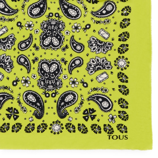 Foulard bandana TOUS Gems grand marron et citron vert