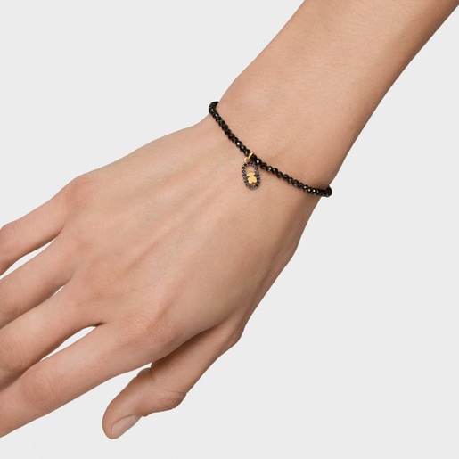 Pulsera elástica con espinelas y baño de oro 18 kt sobre plata Camille
