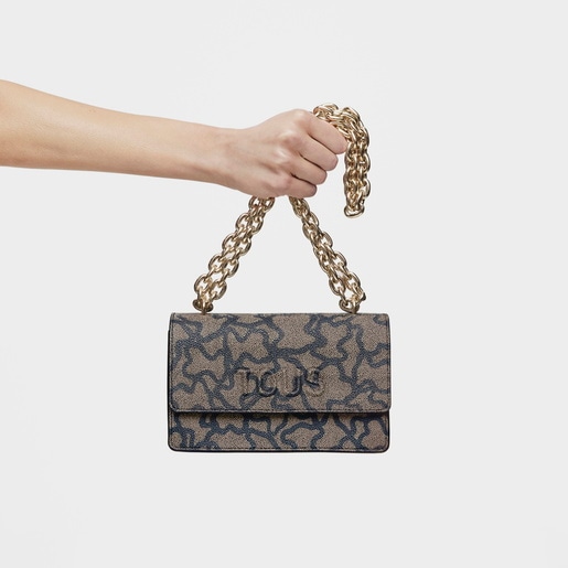 Bandolera pequeña solapa negra Kaos Icon