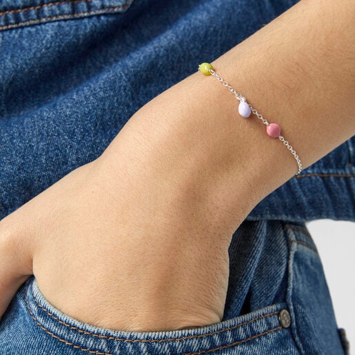 Silver and colored enamel TOUS Joy Bits bracelet | TOUS