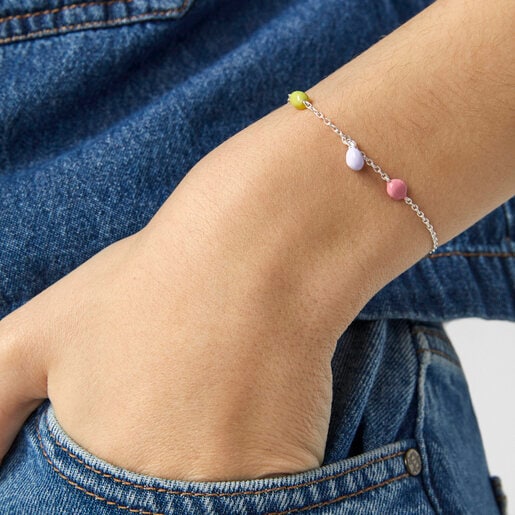 Pulsera de plata y esmalte de colores TOUS Joy Bits