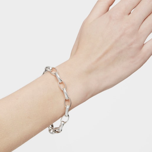 Pulsera oval de plata Hold