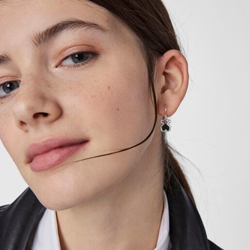 Silver Areia Earrings with onyx