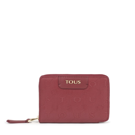 Small burgundy Script Day wallet