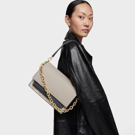 Sac à bandoulière Audree taupe moyen Kaos Icon