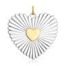 Large silver and silver vermeil heart Pendant Iris Motif